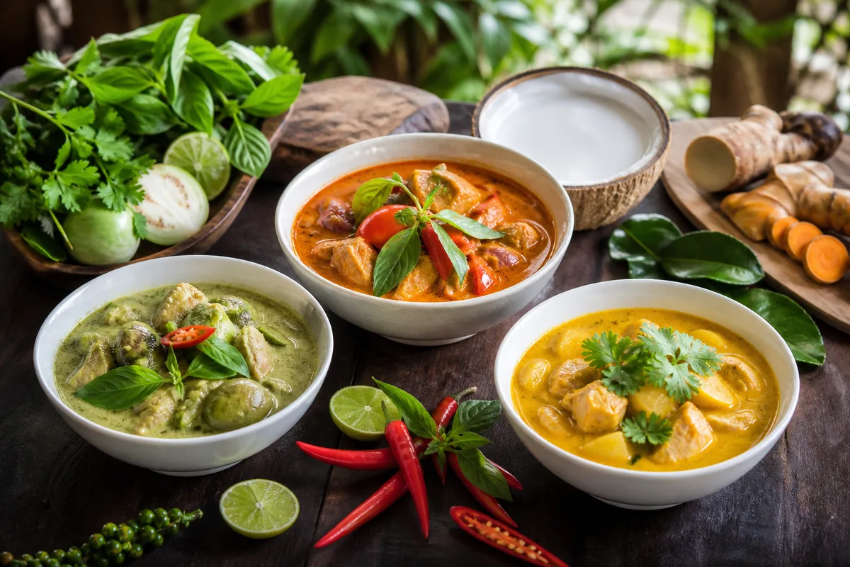 Curry vert, rouge, jaune : ce qui les distingue